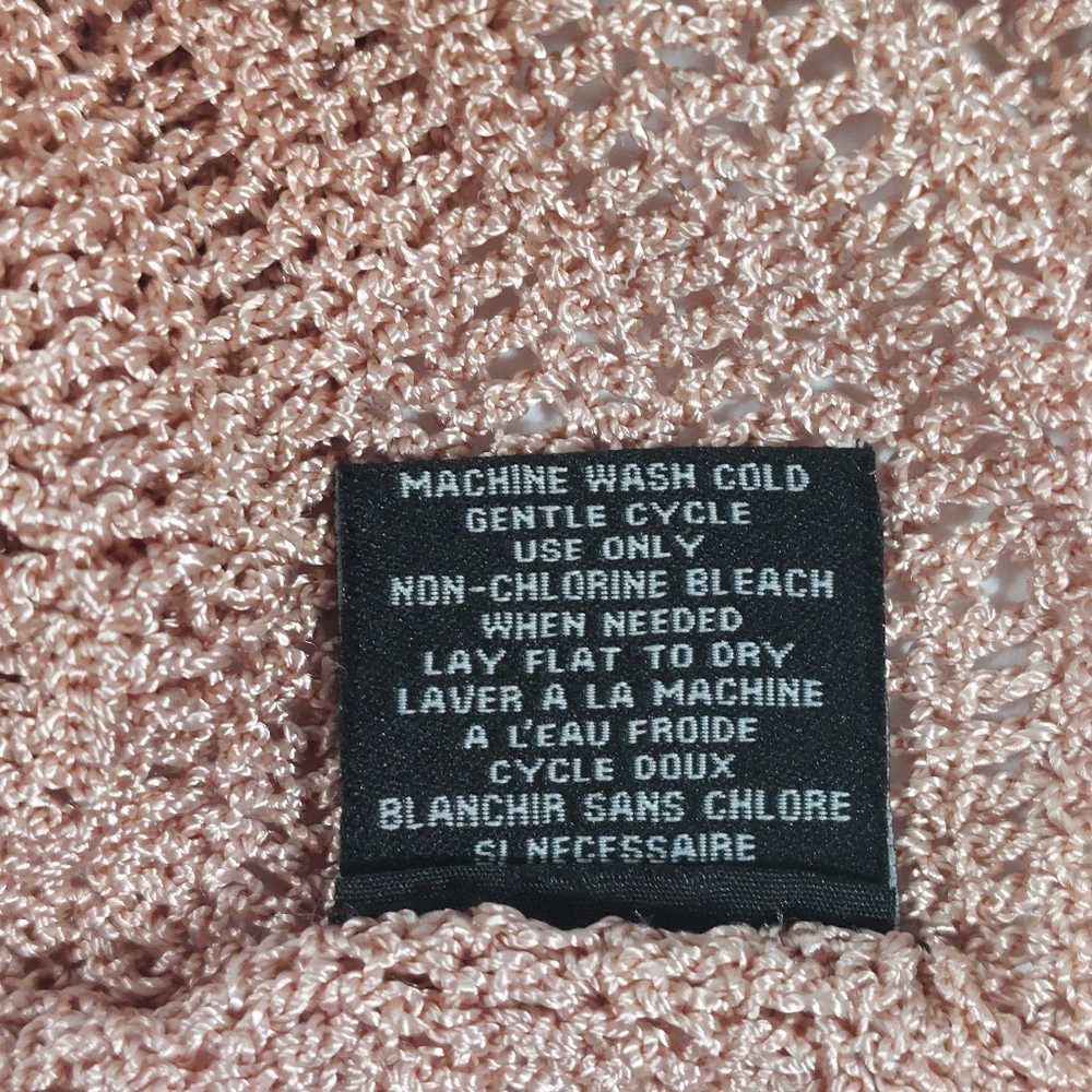 Majora beige crochet cap-sleeved top, M, EUC - Picture 6 of 6